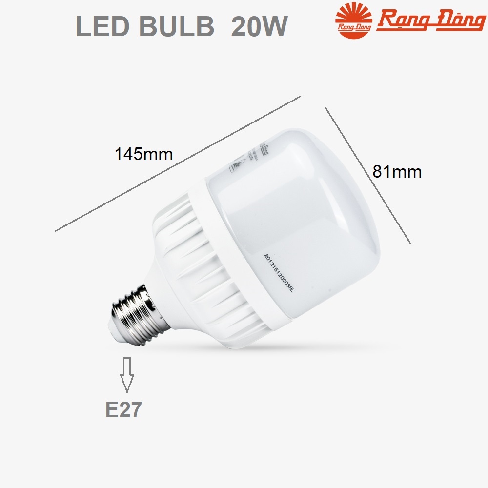 Bóng đèn led trụ 20w Rạng Đông
