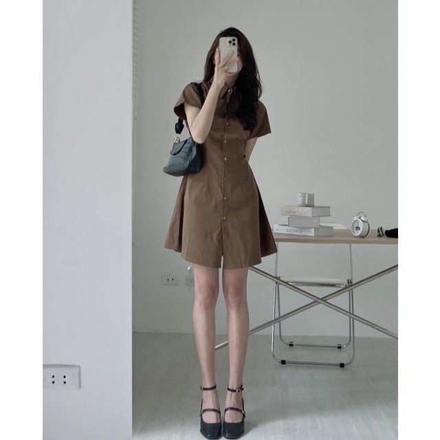 Váy Đầm Sơ Mi Nữ Cổ Bẻ Tay Ngắn Đơn Giản Nhưng Vô Cùng Đẹp | Simide Clothing