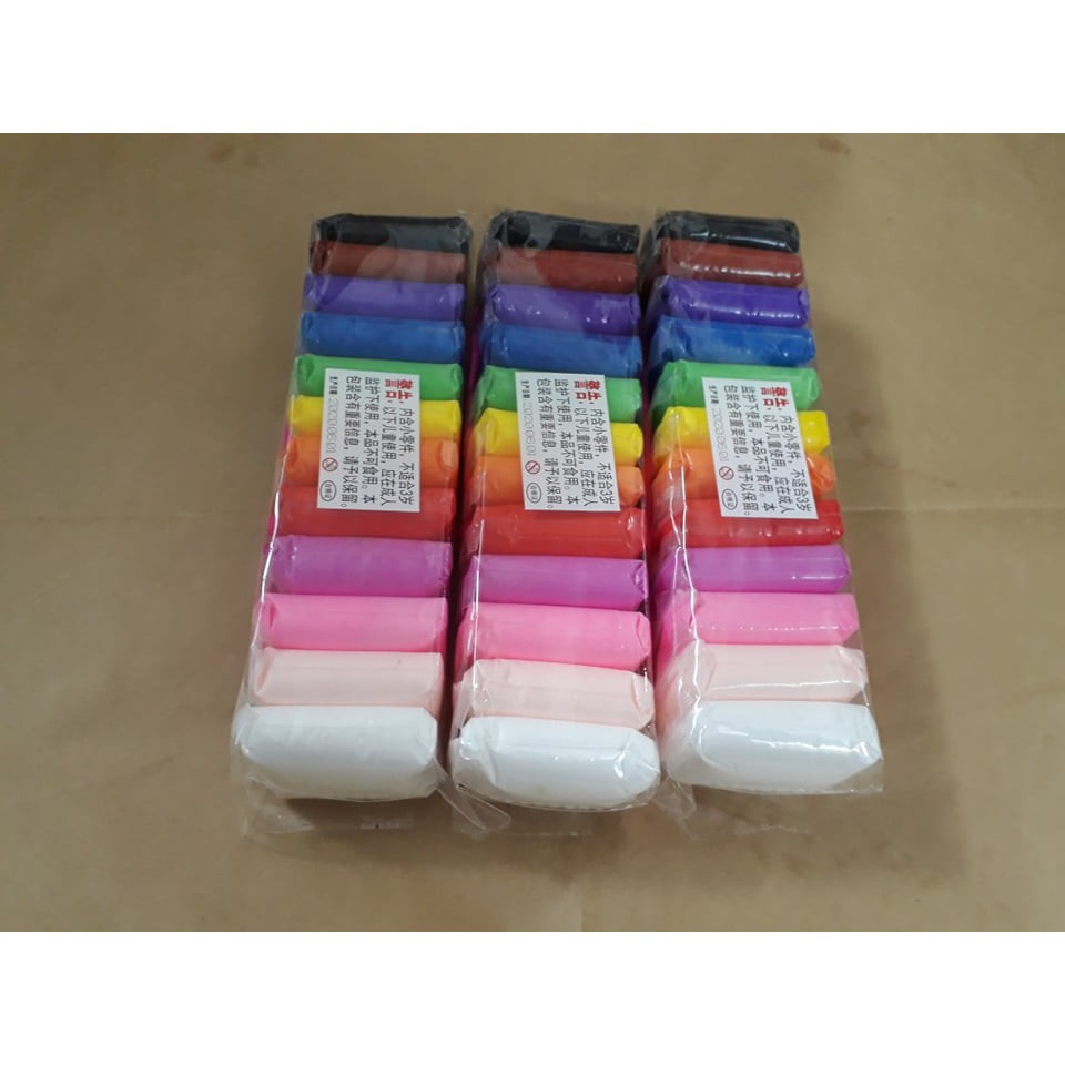 GSF [Bao giá Shopee] Đất sét nhẹ tự khô an toàn Lốc 12 màu cao cấp Softclay nặn hình, làm Butter slime & bộ cây tạo hình