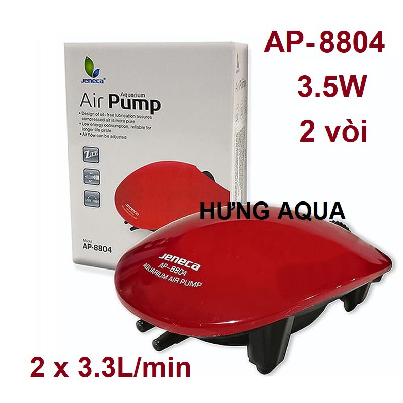 Máy Sủi Oxy bể cá Jeneca AP-8803/ 8804 / 8806 hàng cao cấp, chạy siêu êm tiết kiệm điện (chọn kèm phụ kiện)
