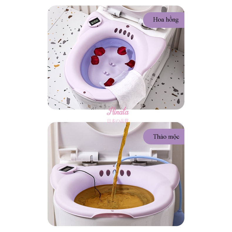 Chậu rửa gấp gọn kèm nhiệt kế vệ sinh vùng kín cho phụ nữ mang thai HINATA BT17