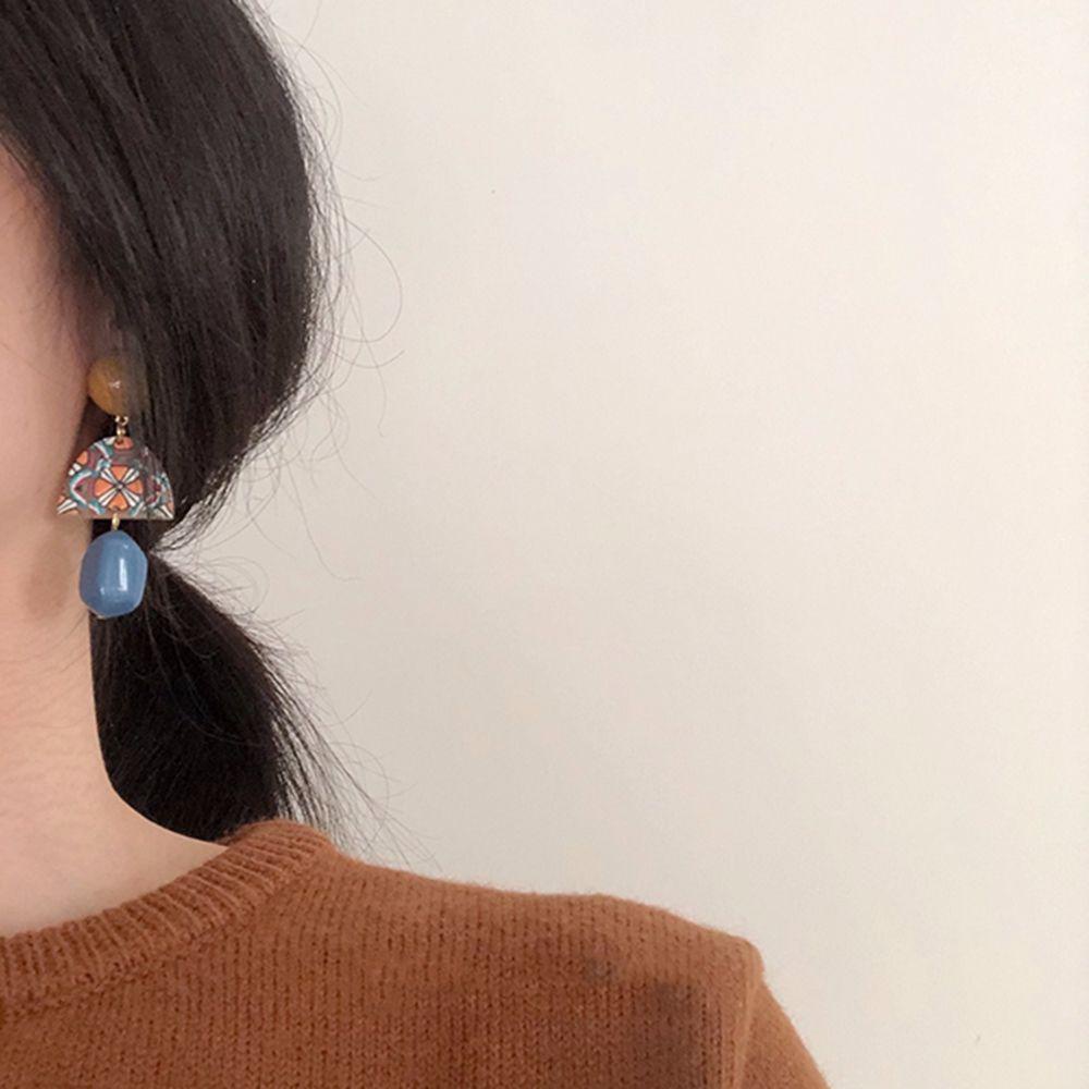 Bông Tai Phối Màu Tương Phản Phong Cách Cổ Điển Cho Nữ|Bông Tai Dáng Dài Phong Cách Baroque Thời Trang Cho Nữ
