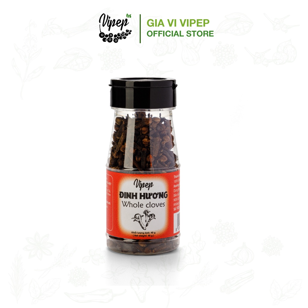Đinh hương Vipep 40g - gia vị quý chế biến thức ăn tốt cho sức khoẻ, làm ấm bụng và kích thích vị giác