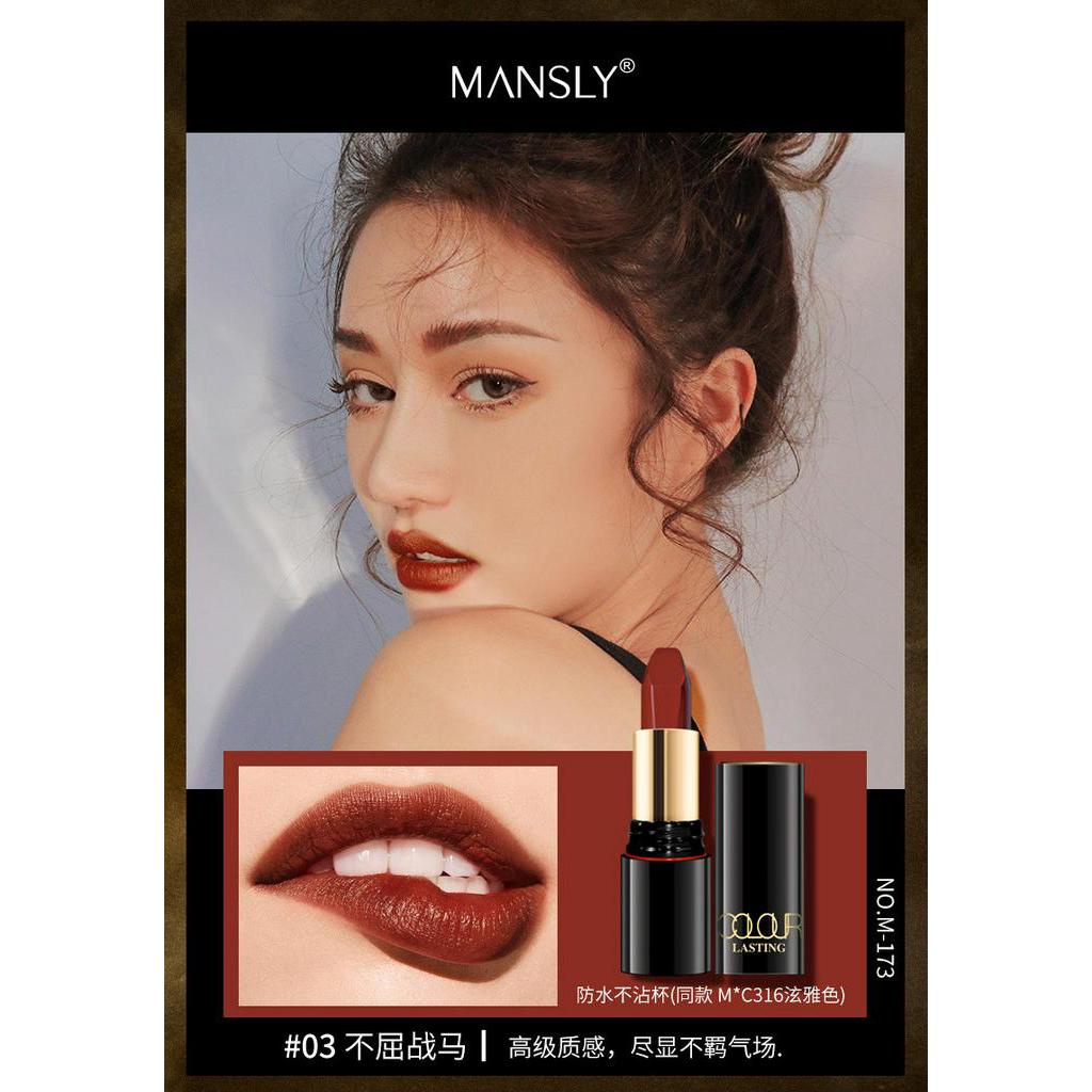 Son lì phong cách retro lâu trôi chống thấm nước MANSL màu nhung cao cấp  cho nữ sinh lipstick