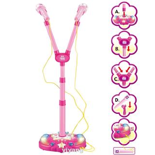 Double Microphone Early Education Gift Kids Wired Karaoke Toy