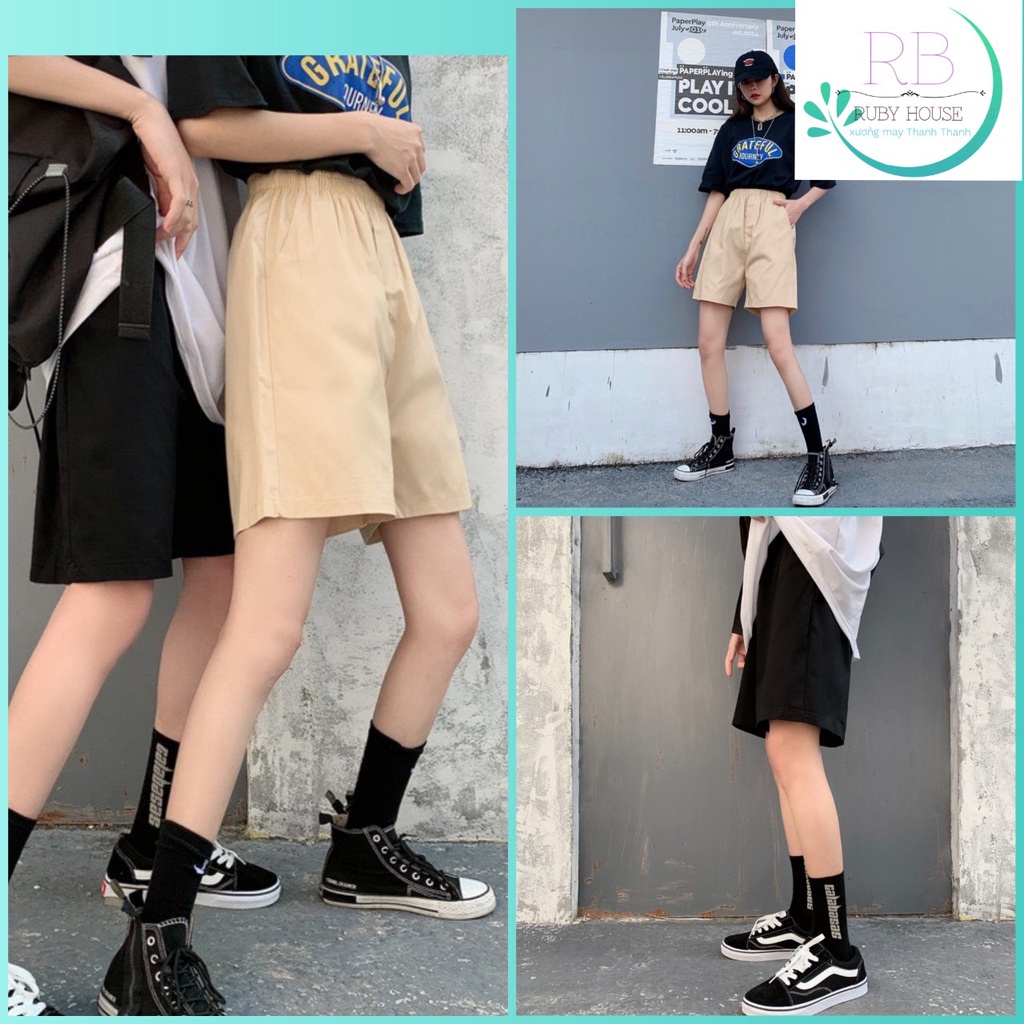Quần đùi kaki RUBY có 2 màu Đen, Be vàng, chất kaki hàng có 2 size M và L từ 40-65kg