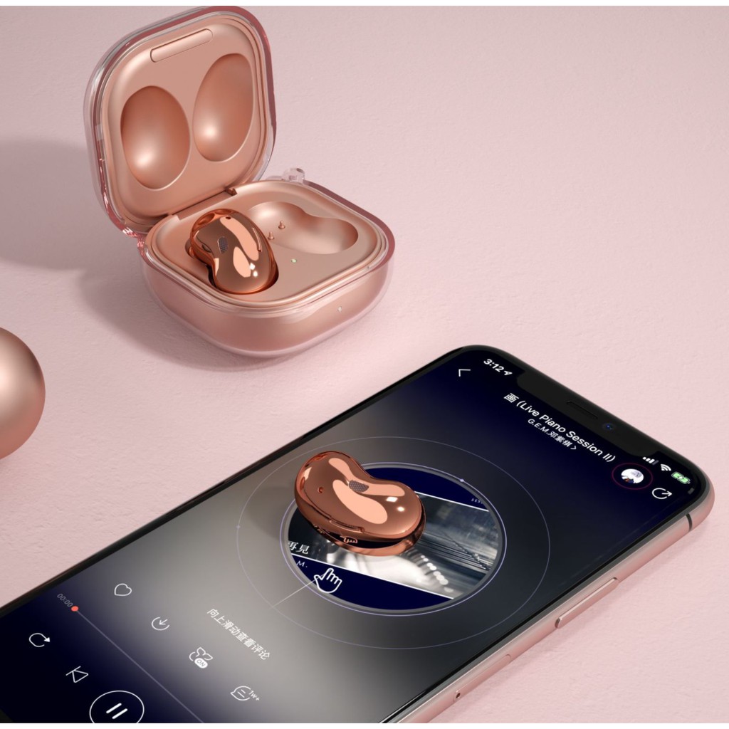 [Loại chất lượng cao] Ốp case silicon trong suốt vỏ chống sốc cho tai nghe Samsung Galaxy Buds Live - Tặng Móc (ZL04)