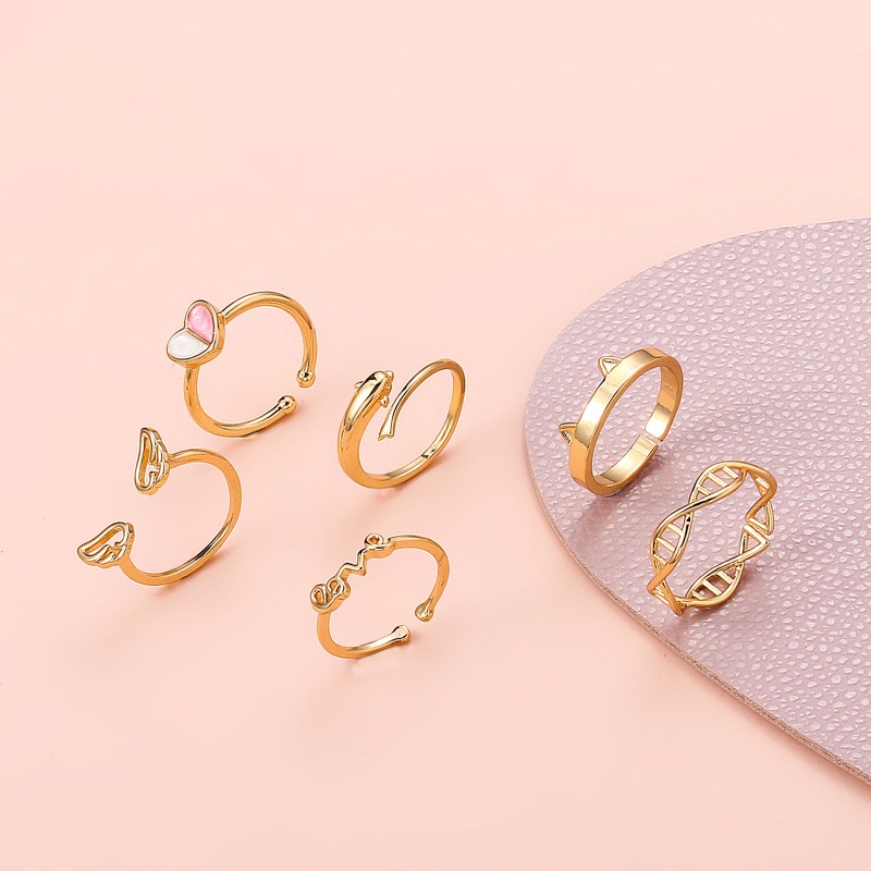 Set 6 Nhẫn Hở Ngón Chân Mạ Vàng Chống Gỉ Có Thể Điều Chỉnh Kích Thước Dành Cho Nữ