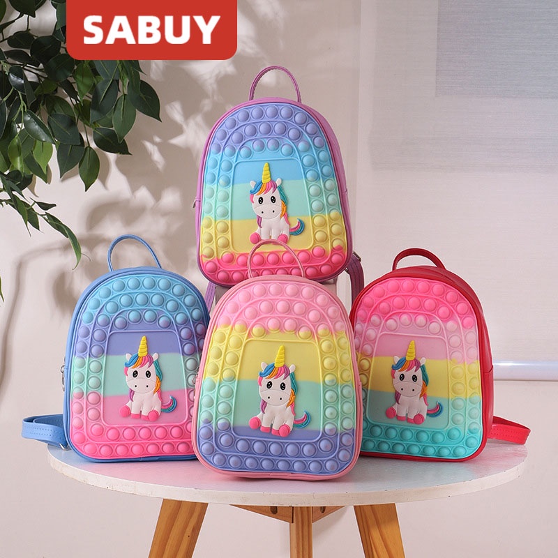 Rodent Pioneer Ba Lô Giải Nén Bốn Màu Hình Kỳ Lân Dễ Thương Thời Trang Cho Trẻ Em Giải Trí Có Sẵn