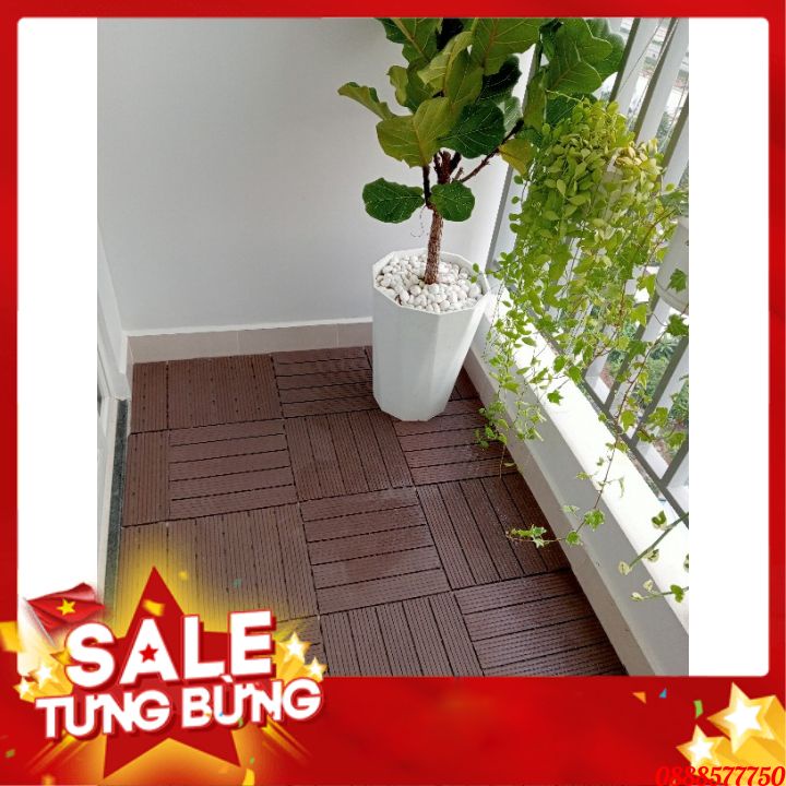 Tấm Nhựa Ghép Lót Sàn Giả Gỗ Ban Công,Lót Sàn Nhà Tắm Chống Trơn Cao Cấp  Kích Thước 30cm x 30cm x2cm