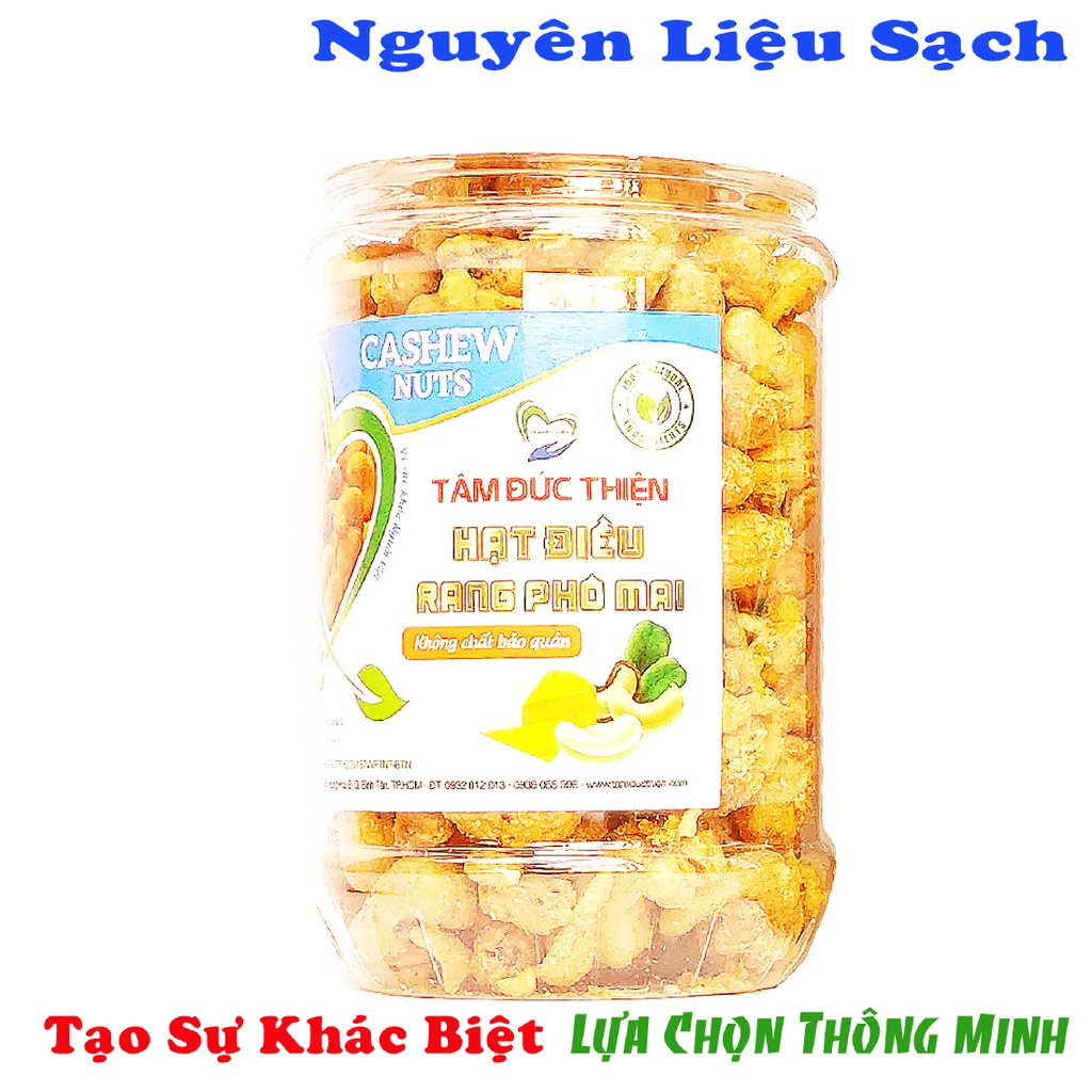 Combo 2 Hộp: Hạt Điều Rang Tỏi Ớt và Hạt Điều Rang Phô Mai[Nguyên Liệu Sạch] Tâm Đức Thiện - 2 x Hộp 250GR đồ ăn vặt