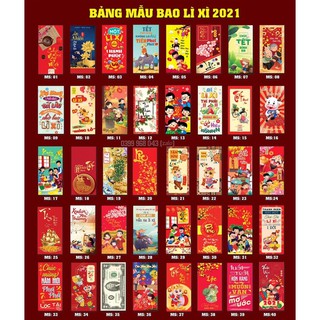 Lì xì mẫu hot 2021- combo 10 bao lì xì tế