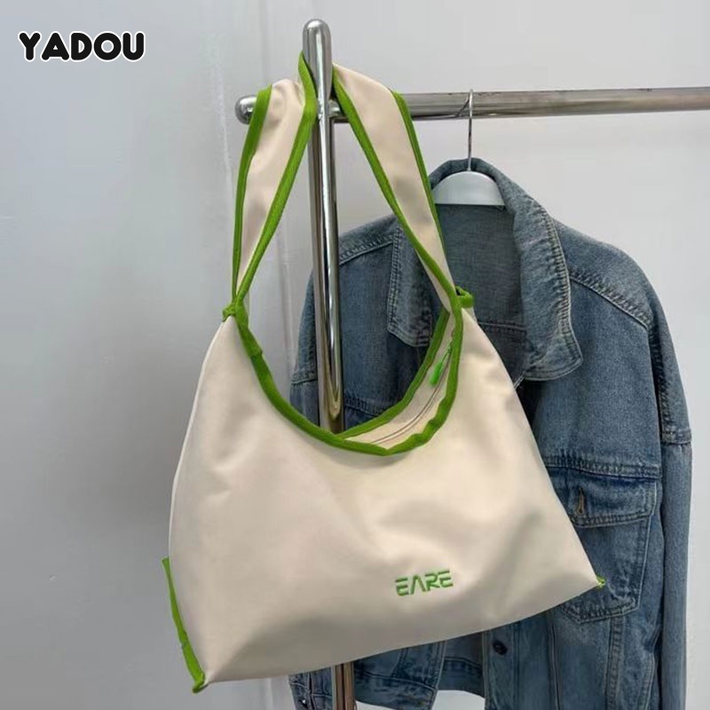 Túi tote vải canvas Yadou đeo vai thời trang niche Hàn Quốc xinh xắn cho nữ đơn giản sức chứa lớn