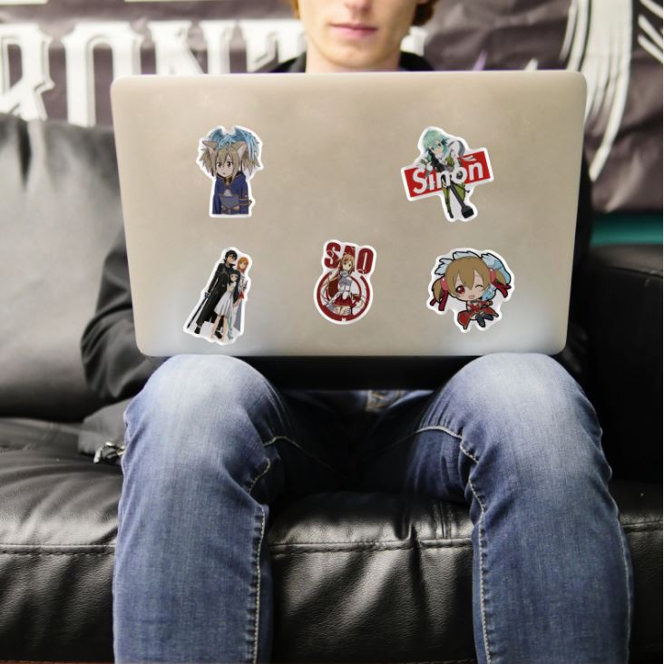 Sticker Sword Art Online nhựa PVC không thấm nước, dán nón bảo hiểm, laptop, điện thoại, Vali, xe, Cực COOL #168