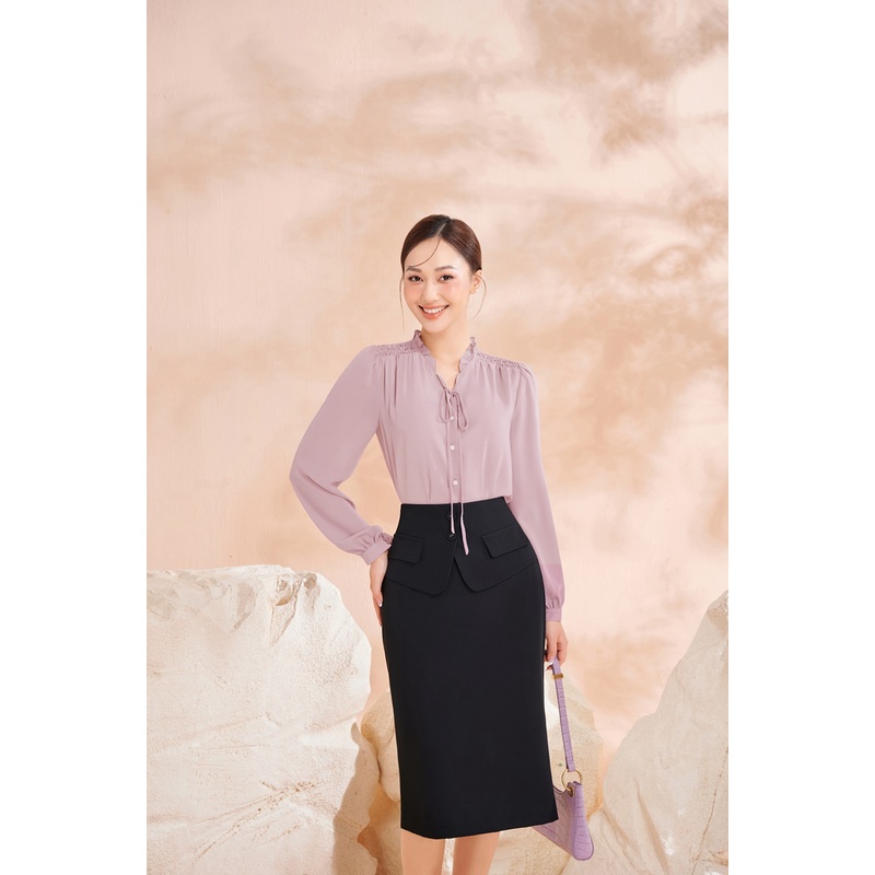 Chân Váy Bút Chì Đáp Vạt Dáng Công Sở By LEMIA Design - 22Z002