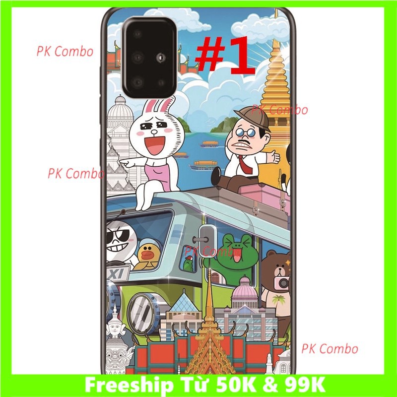 Ốp lưng hình Cartoon Brown Bear Couple  Samsung Galaxy A51 đẹp