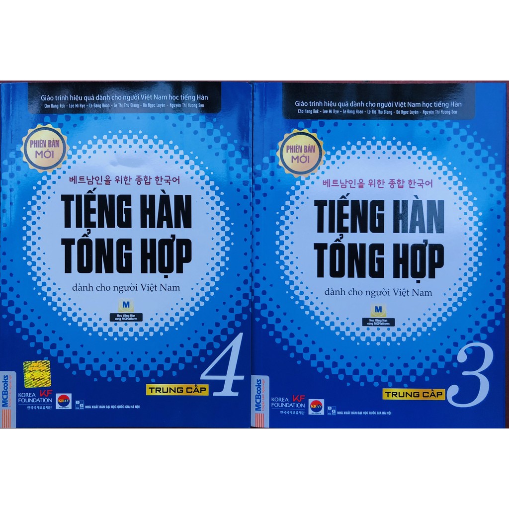 Sách - Combo Tiếng Hàn Tổng Hợp Dành cho Người Việt Nam Trung Cấp 3 - 4 (SGK) bản đen trắng