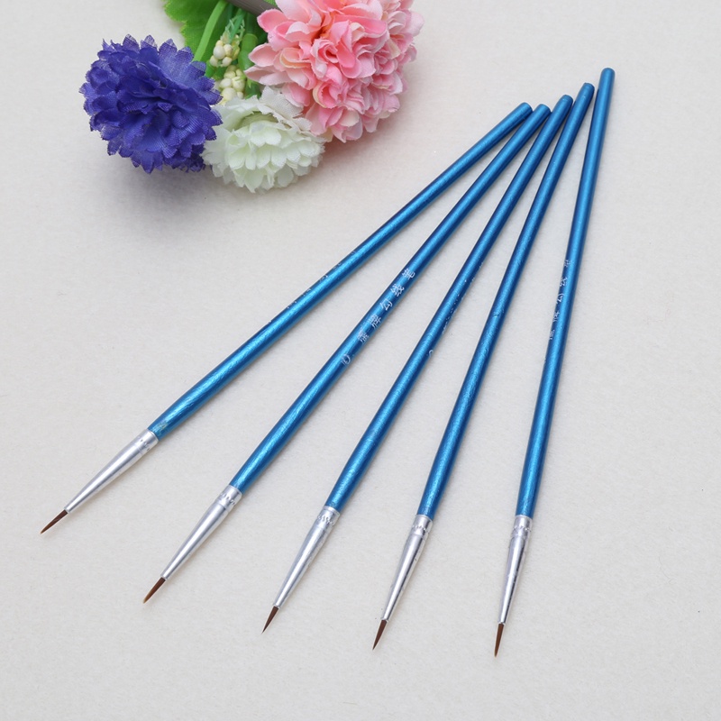 Set 5 cọ vẽ tranh màu nước đầu nylon