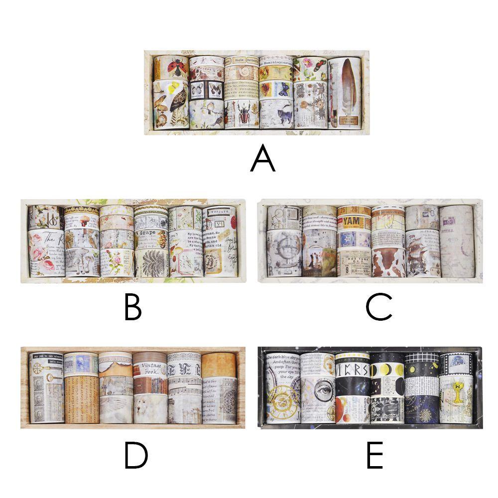 PISTA Set 18 Cuộn Băng Keo Washi In Họa Tiết Xinh Xắn Chất Lượng Cao