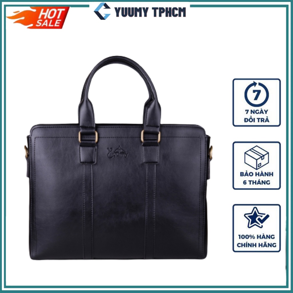 Cặp Da Đựng Laptop Yuumy CAYUUMY01 Thiết Kế Thanh Lịch, Trẻ Trung Dập Logo Vô Cùng Sang Trọng