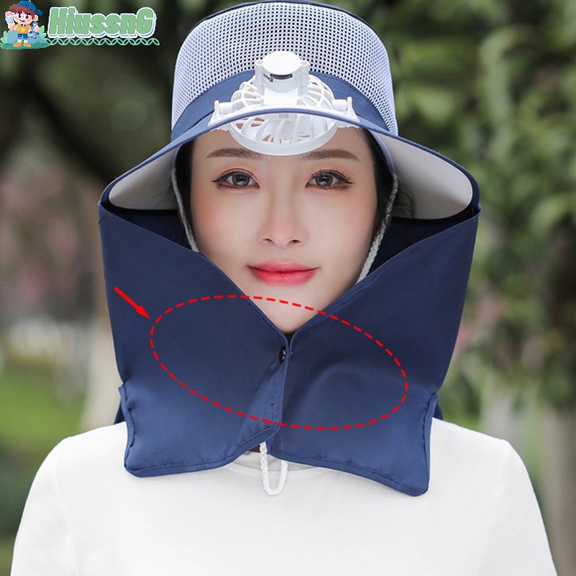 Nón Chống Nắng Thoáng Khí Kèm Quạt Có Thể Tháo Rời Tiện Dụng Cho Nữ