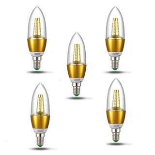 Giá tốt - 4 Bóng đèn Led nến 5w quả nhót đuôi E14 sáng trắng-vàng nắng Posson LCP-5E14-14G