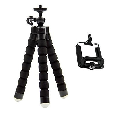 Bộ Tripod Chân Xoắn Size M Và Kẹp Điện Thoại Hong Kong Electronics  - Hàng Nhập Khẩu
