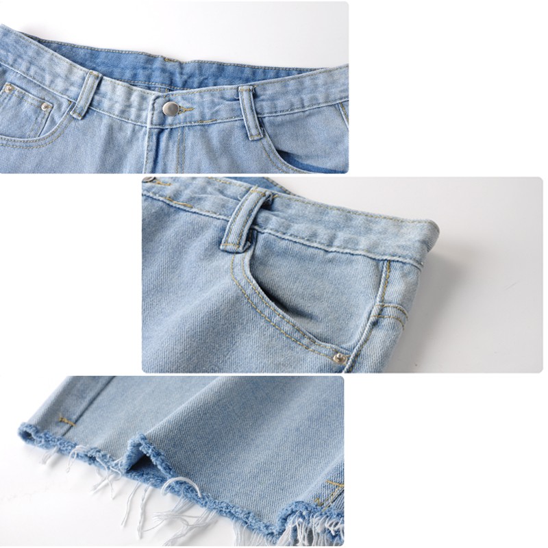 Xiaozhainv Quần short denim Xiaozhainz kiểu dáng đơn giản