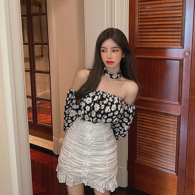 [Mã WASKT410K giảm 10K đơn 50K] ÁO TRỄ VAI HOA CÚC HOẠ MI / KÈM CHOCKER / BẸT VAI / MÙA HÈ | BigBuy360 - bigbuy360.vn