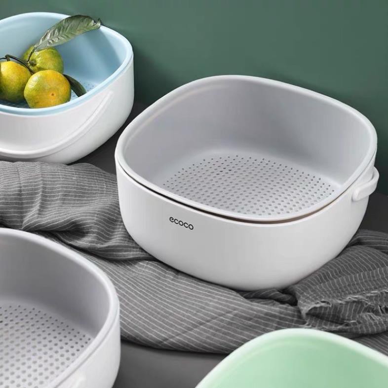 RỔ KÈM CHẬU HẤNG ECOCO, CHẬU RỬA RAU CỦA QUẢ CAO CẤP