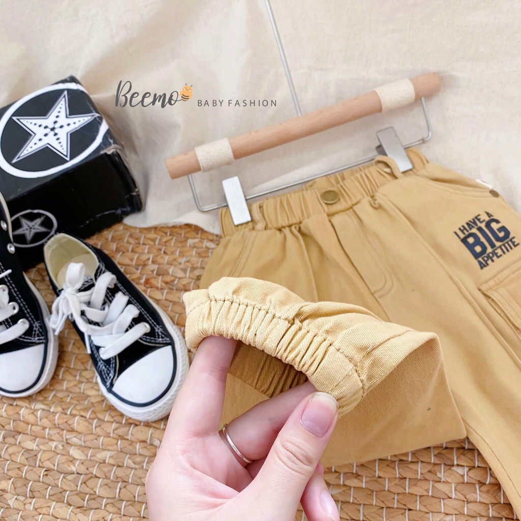 Quần kaki dài đính cúc, túi hộp Beemo