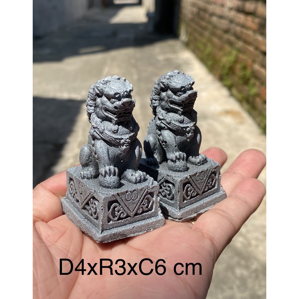 Tiểu cảnh cặp sư tử loại to  - phụ kiện trang trí bể cá, thuỷ sinh, non bộ, sân vườn