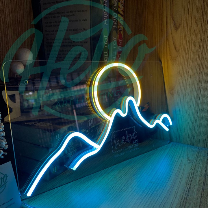 Đèn Trang Trí Neon Sign Hình Núi Và Trăng