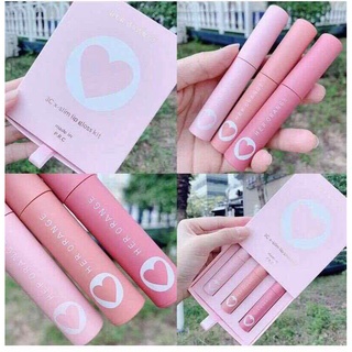 Son kem lì Hero Orange ⚡Chuẩn Nội Địa⚡ set 3 son trái tim mềm mịn môi