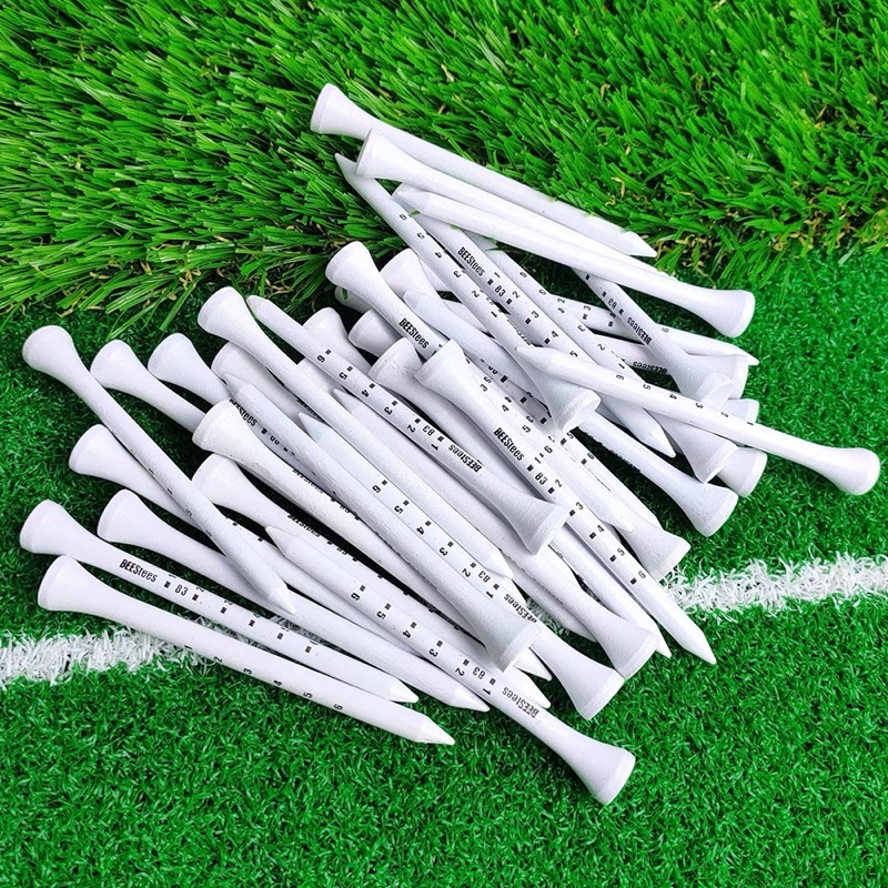 Tee golf gỗ dài màu trắng cứng cáp chắc chắn túi 10 chiếc TG044