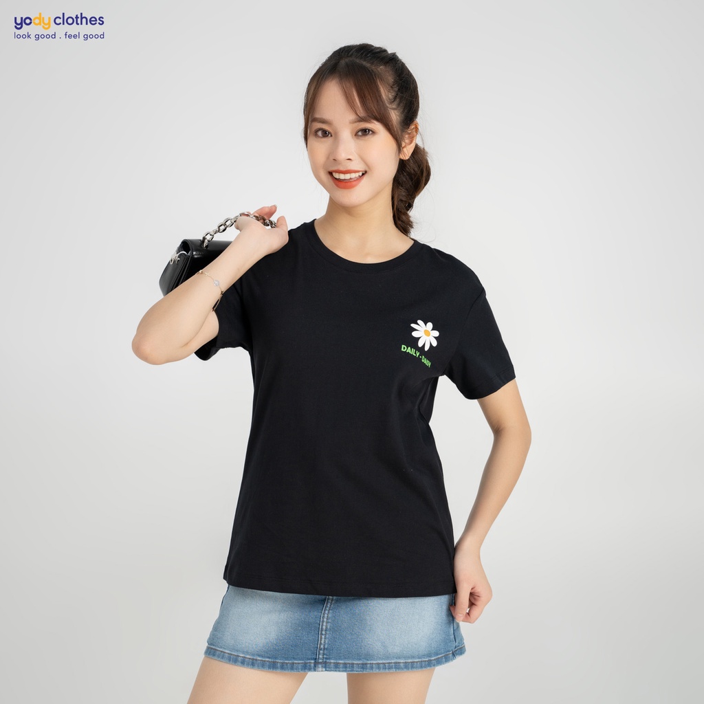 Áo thun nữ YODY in chữ Daisy cotton trẻ trung thoải mái thấm hút tốt TSN5238