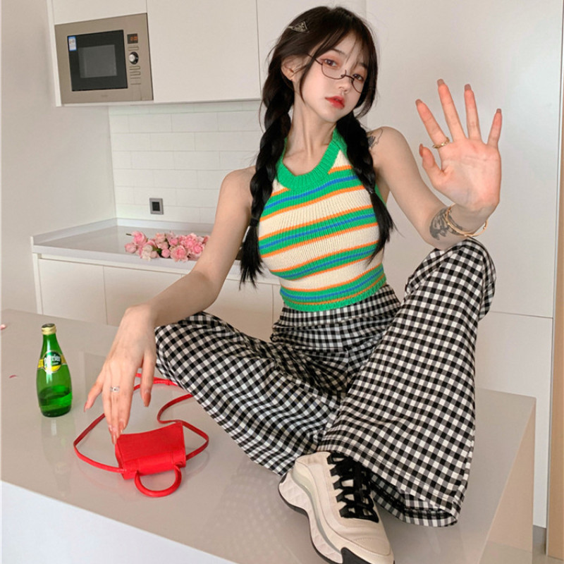 Áo Croptop Sát Nách Hoạ Tiết Kẻ Sọc Cho Phái Nữ | BigBuy360 - bigbuy360.vn