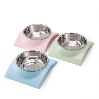 Bát Hình Mái Nhựa Lòng Inox dành cho chó mèo thú cưng