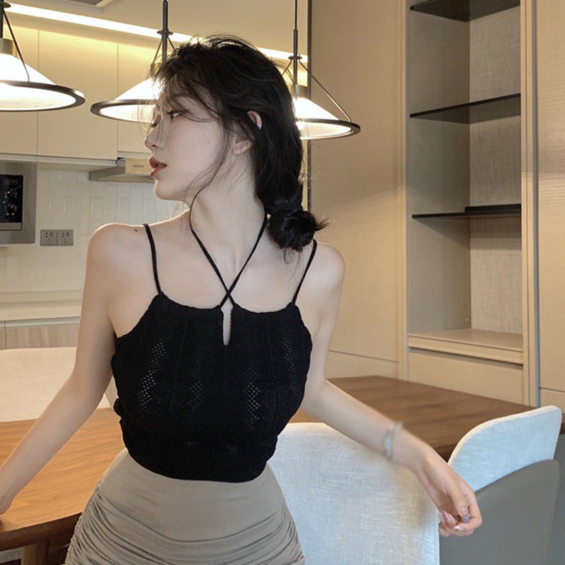  Áo Hai dây Dệt Kim Màu Sắc Ngọt Ngào Quyến Rũ Cho Nữ | BigBuy360 - bigbuy360.vn