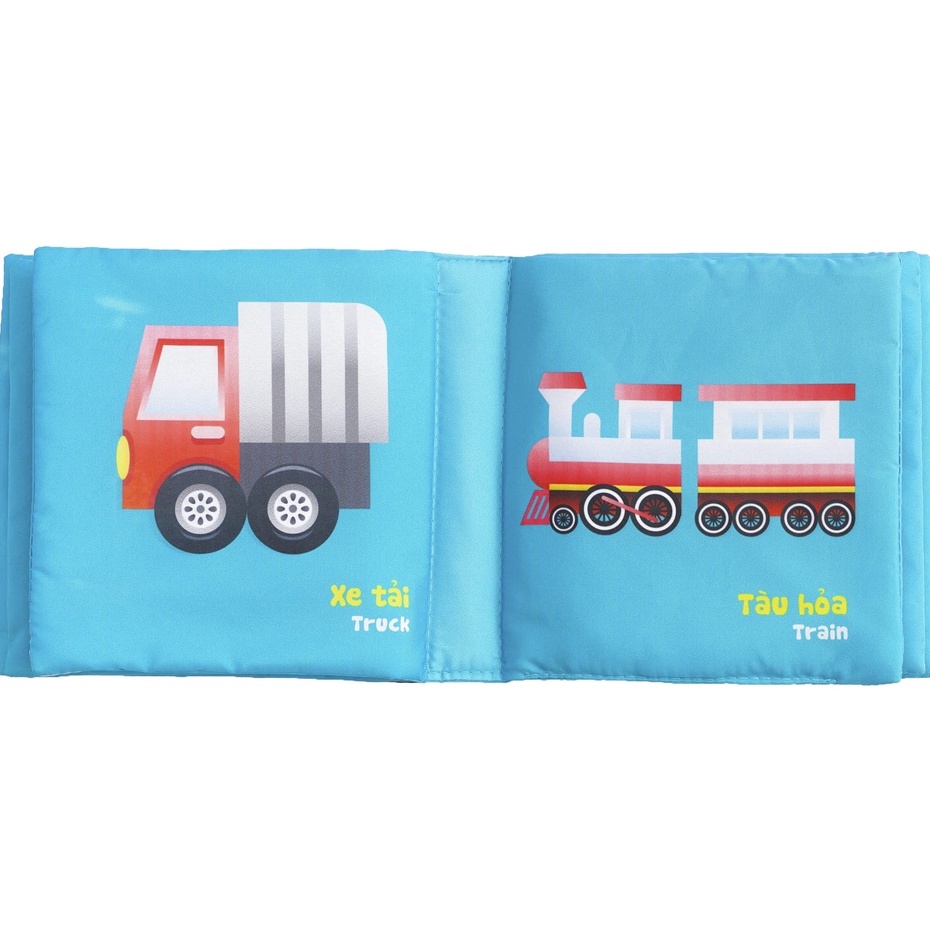 Đồ Chơi Giáo Dục Sớm Sách Vải Phương Tiện Giao Thông - Cho Bé Phát Triển Đa Giác Quan - Lalala baby