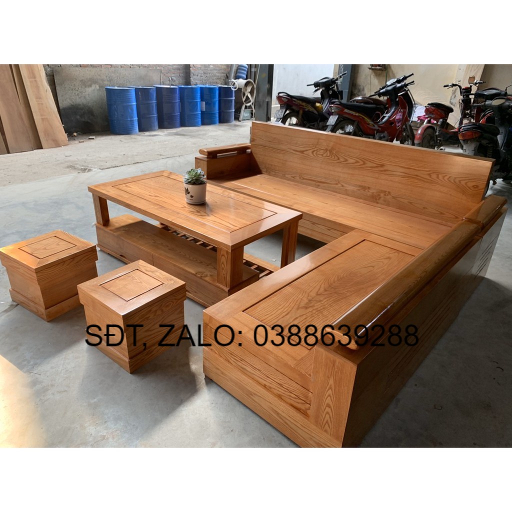 Bộ bàn ghế góc gỗ sồi nga