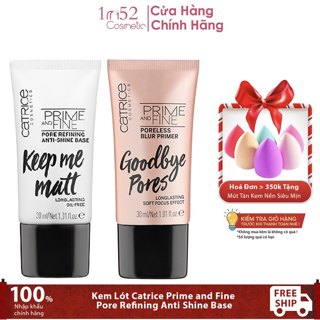 [Mẫu Mới] Kem Lót Catrice Prime and Fine Pore Refining Anti Shine Base