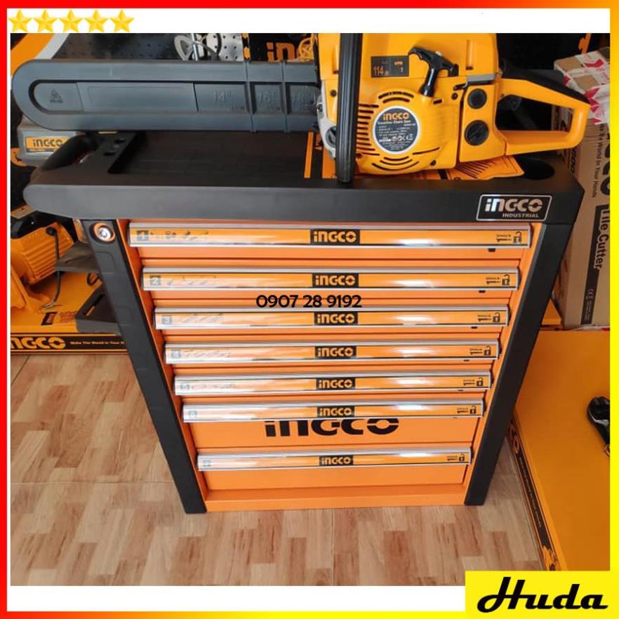 Bộ đồ nghề dụng cụ công cụ đa năng đựng trong tủ kéo bánh xe 162 món Total Ingco 1234