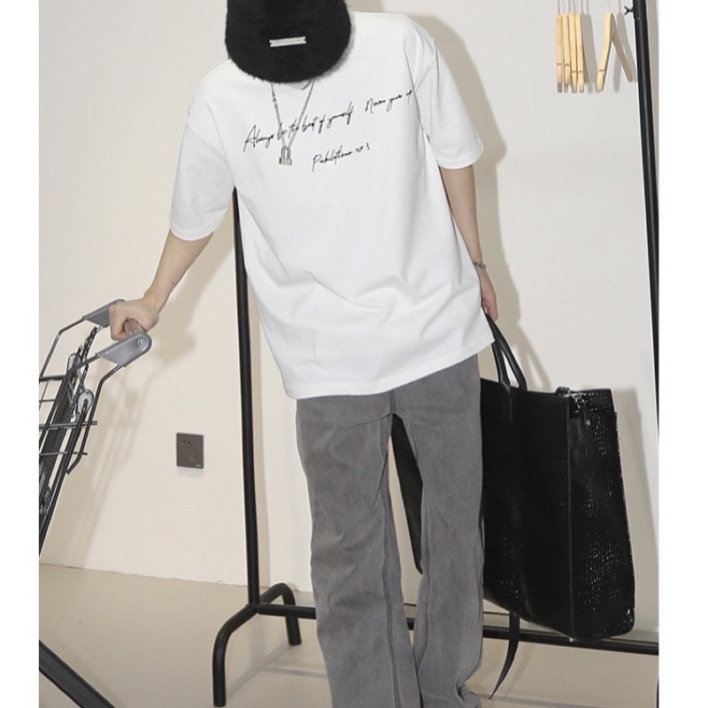 Áo thun tay lỡ nam nữ,in chữ Paki 2 màu