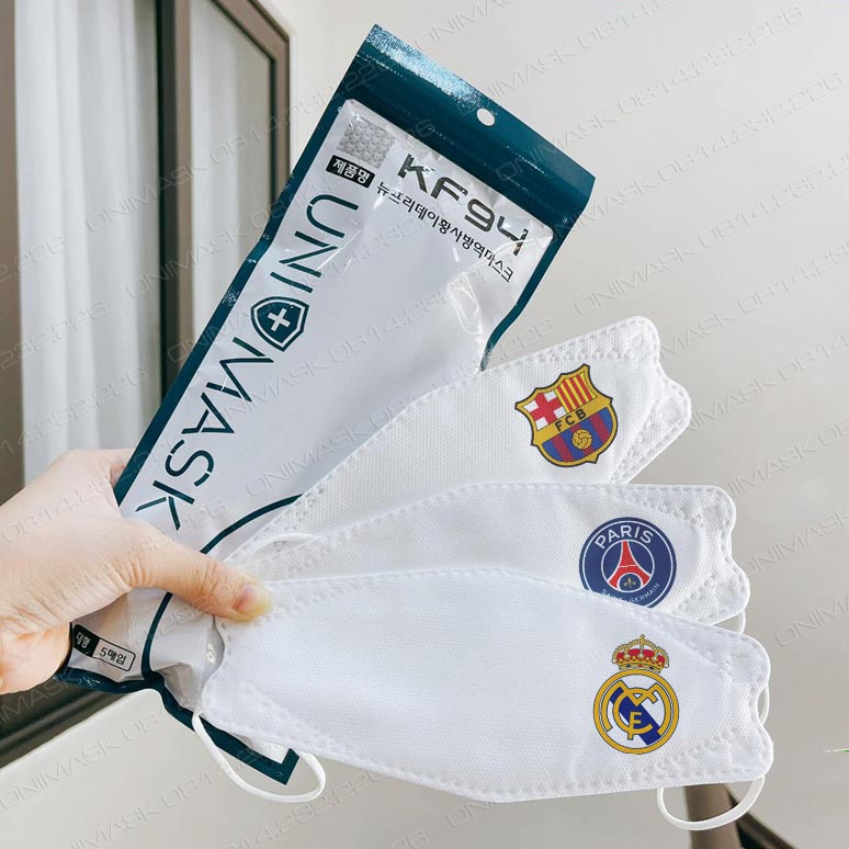 Khẩu trang bóng đá 2022, CLB bóng đá Manchester, Chelsea, Liverpool, Arsenal, MC, Barca, Real, PSG,...