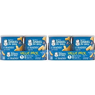 (Nhập Mỹ - hàng air) Set 8 lon bánh ăn dặm hình que Gerber Snacks For Baby (lùn)