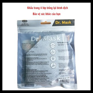 [HÀNG CÓ SẴN] Khẩu trang 3D than hoạt tính 4 lớp Dr.Mask (túi 3 chiếc)