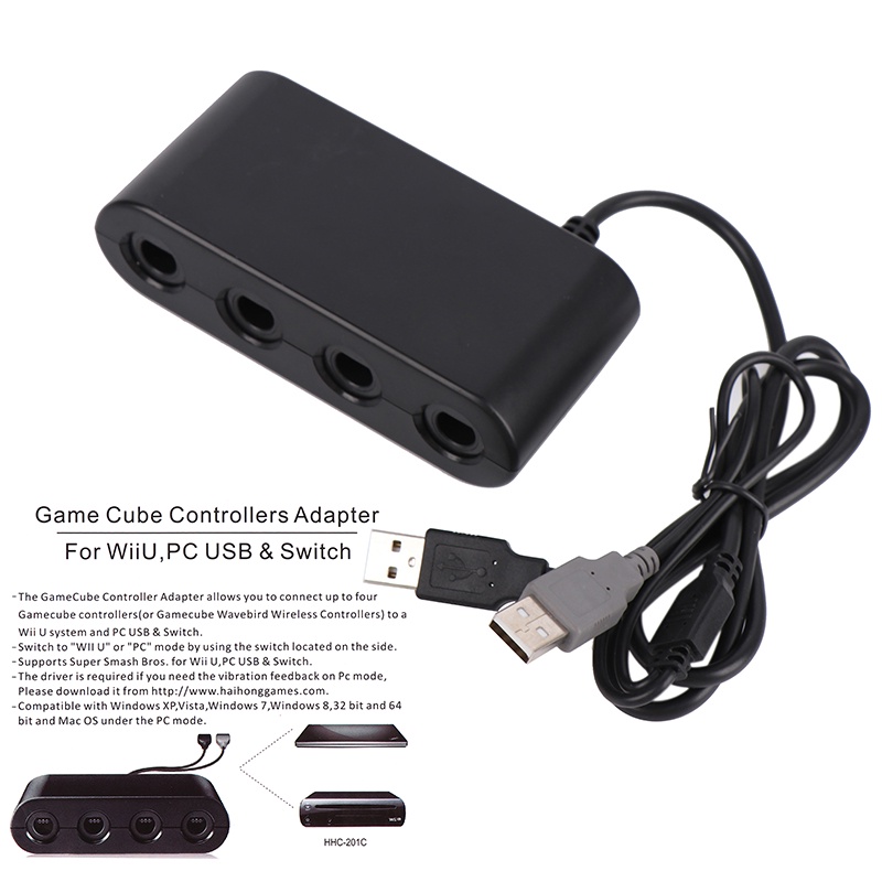 Rnvn NGC 4 Port Game Cube Controllers Adapter For Wii U,PC USB & Switch Rnvv
