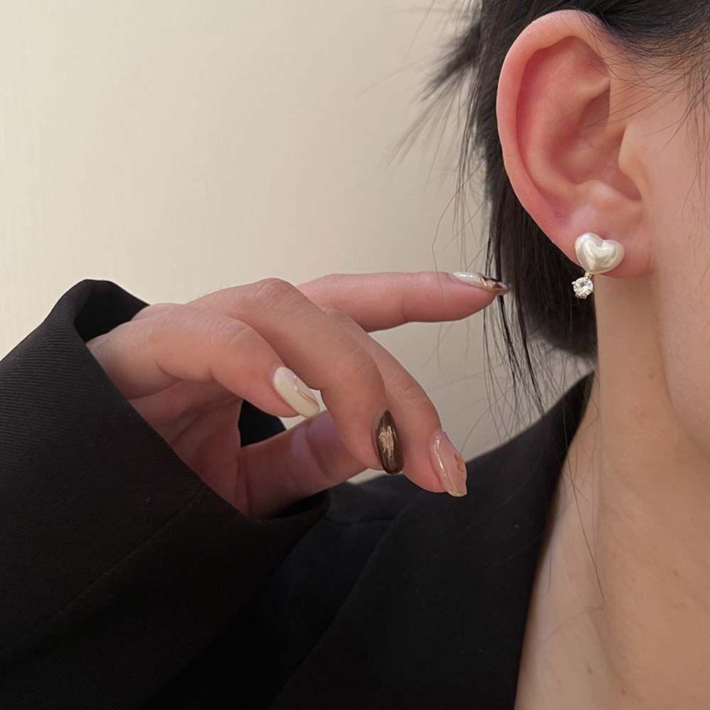 Khuyên Tai Dạng Hạt Hình Trái Tim Thời Trang Cho Nữ
