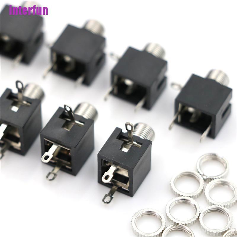 [Interfun1] 10 Pcs Panel Pcb Female 3.5Mm Headphone Jack Audio Connectors [Fun]